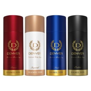 Denver Imperial, Pride, Honour & Caliber Deodorant For Men-150 ML Each, Pack of 4 | Long Lasting Deodorant